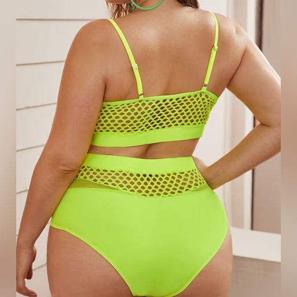 Neon Green Mesh Bikini Set - Picture 3 of 4